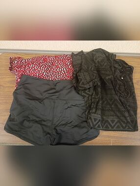 C13 Pre-owned Paradise Bay Swim Top Size 10,  Bottom Size M, & Cover Size M Lot